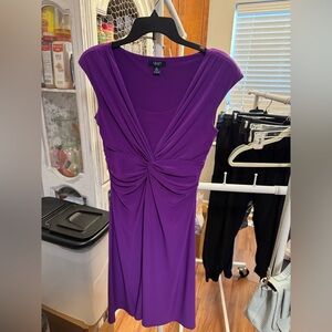 Chaps Purple Cap Sleeve Dress